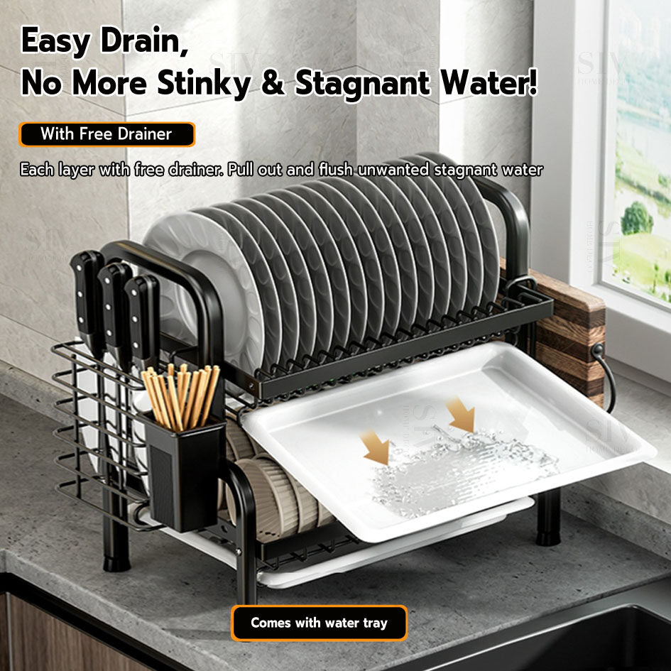 3-Tier 304 Stainless Steel Dish Rack