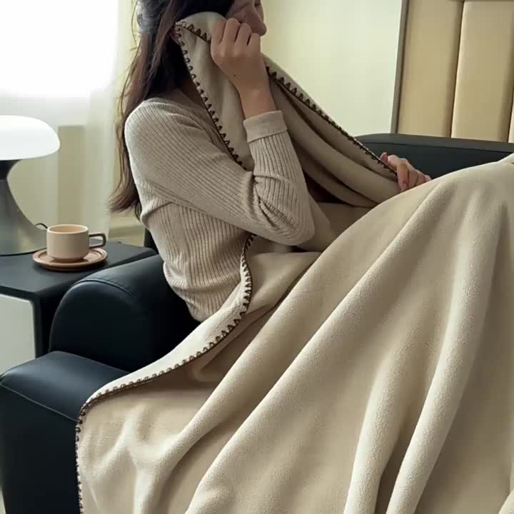 Thick Alpaca Wool Sofa Nap Throw Blanket