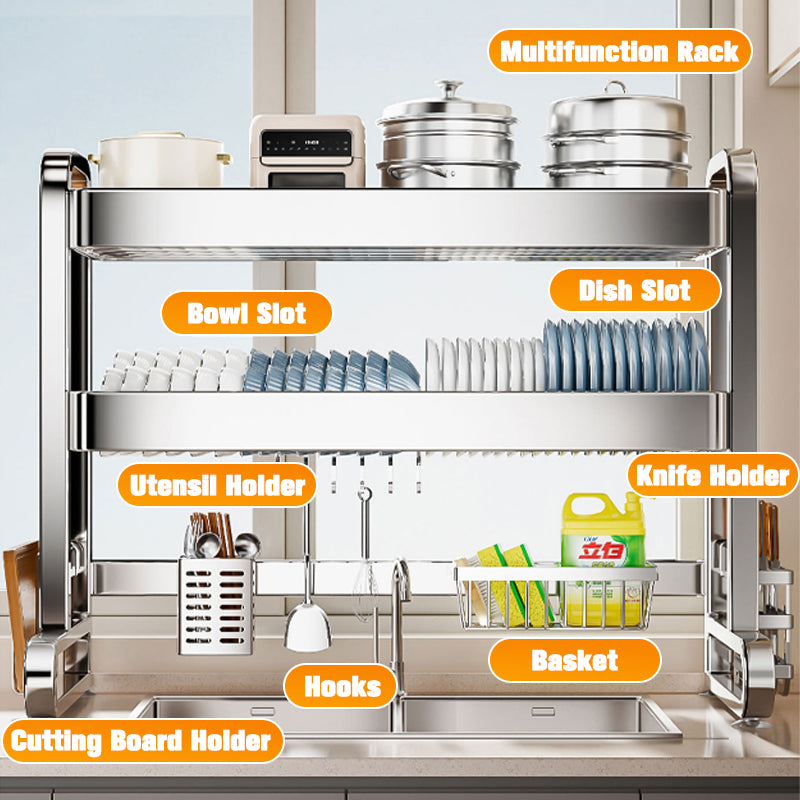 GSlife 2-Tier Stainless Steel Dish Rack