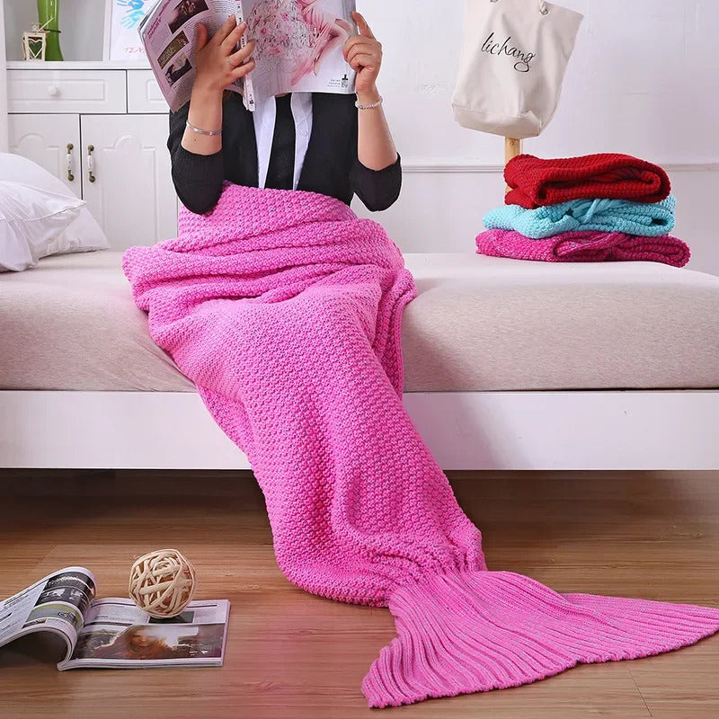 Solid Color Imitation Cashmere Mermaid Blanket