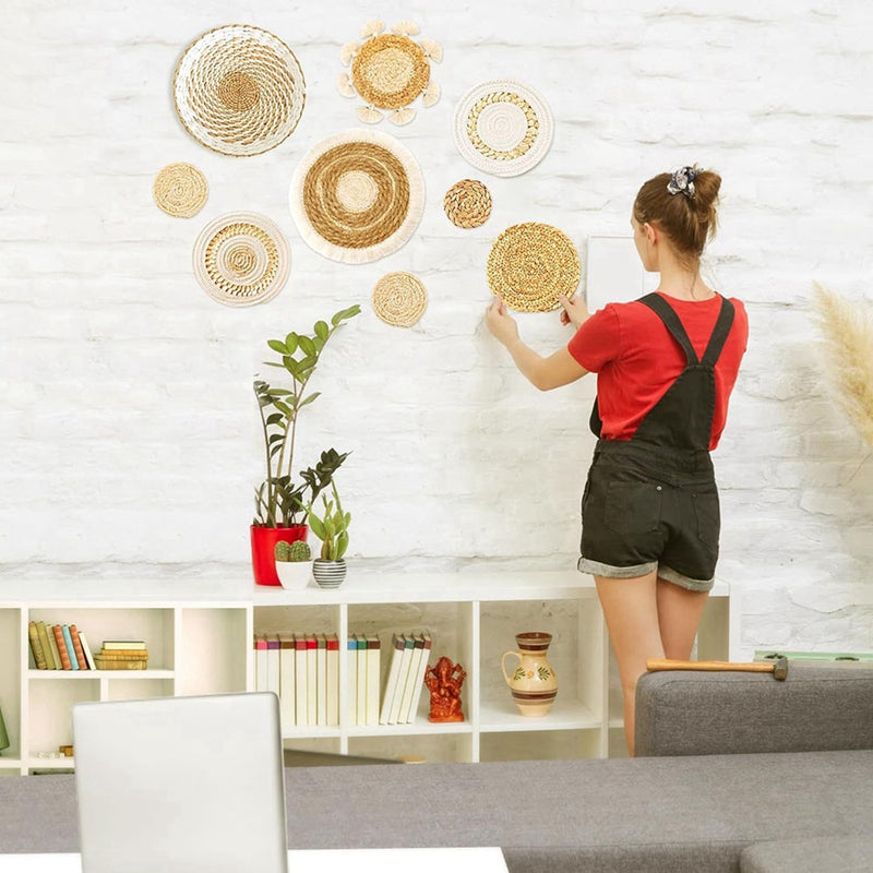 Boho Rattan Wall Basket Set