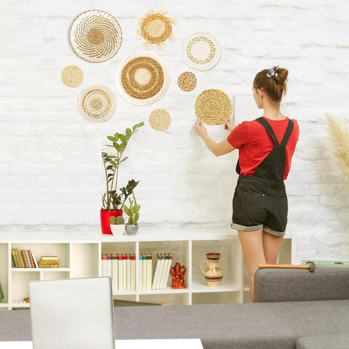 Boho Rattan Wall Basket Set