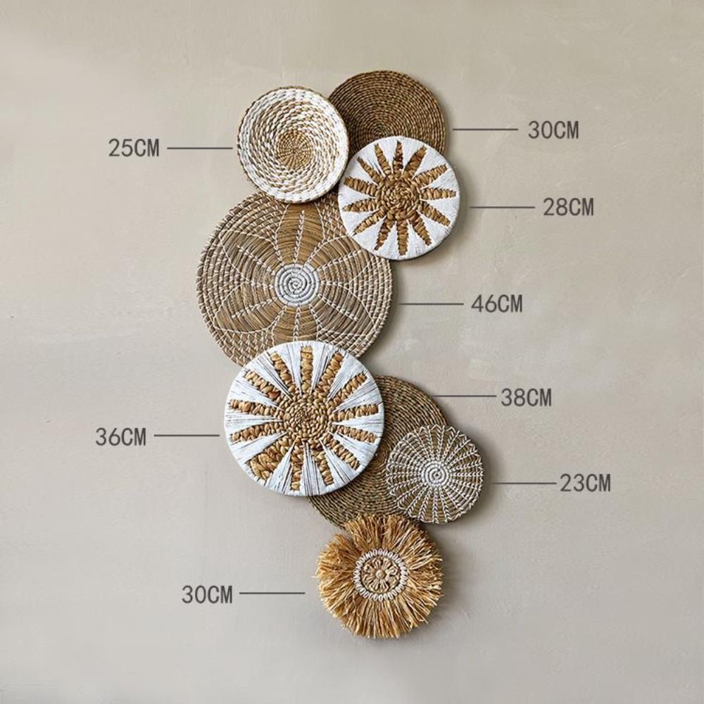 SIRENXI Boho Rattan Wall Plate