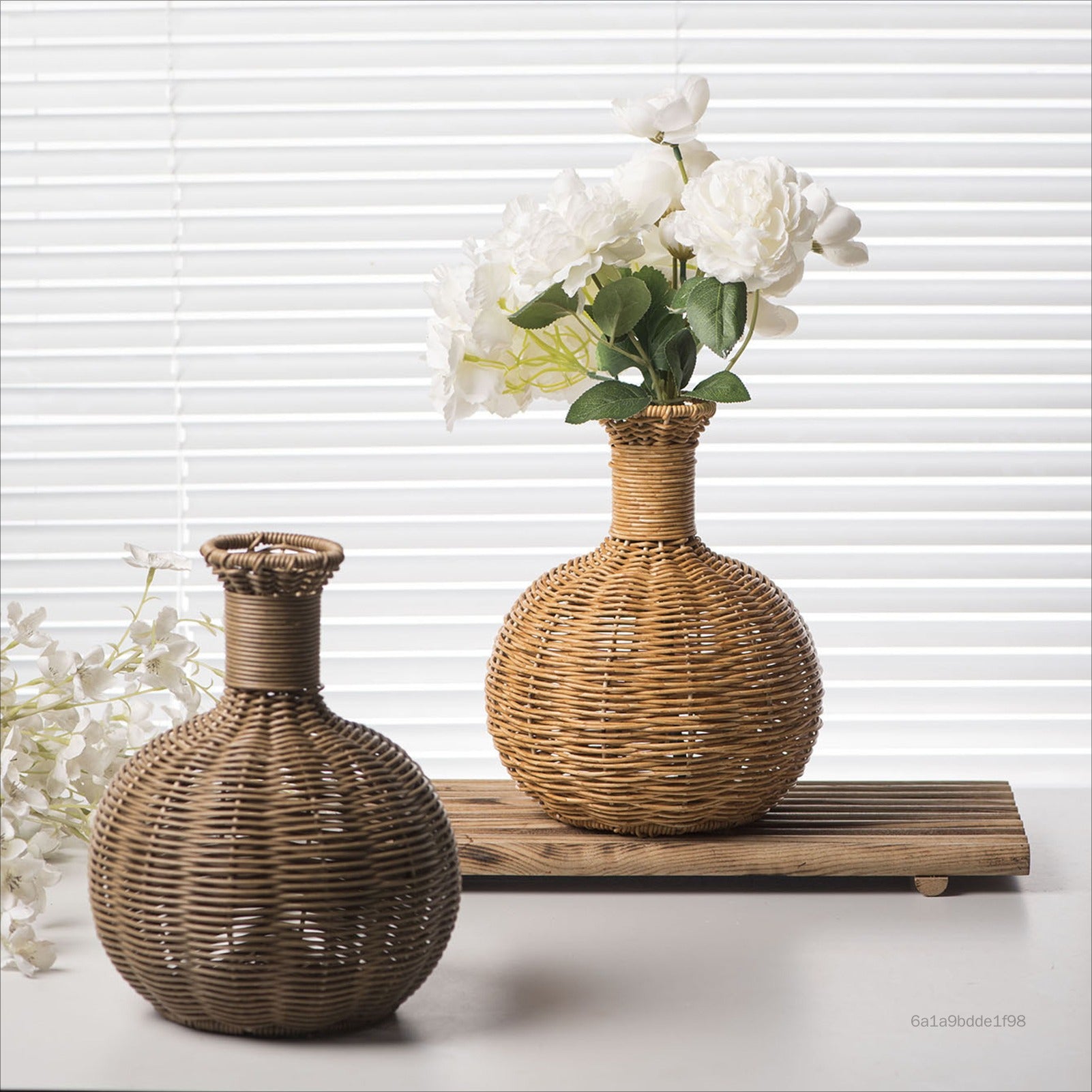 Retro Rattan Boho Vase Decor