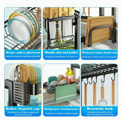 Dustproof Stainless Steel Kitchen Dish Rack