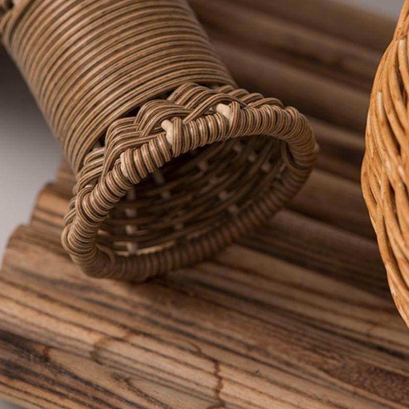 Faux Rattan Farmhouse Flower Vase