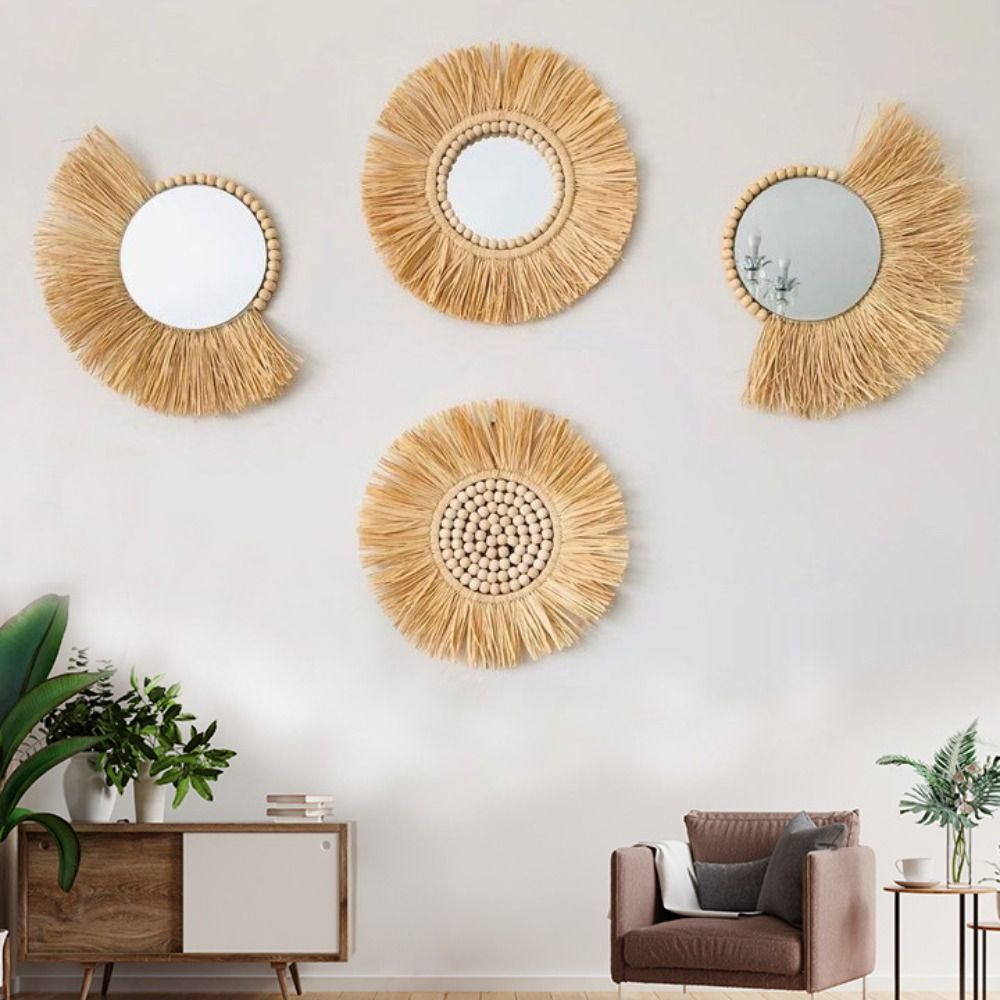 SIRENXI Boho Rattan Wall Plate