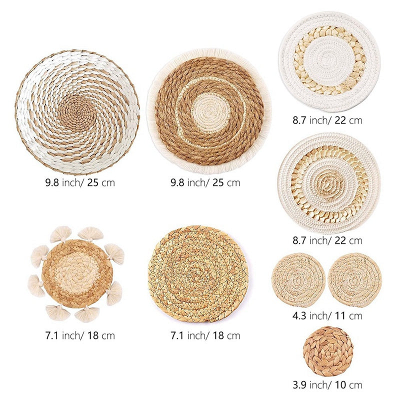 Boho Rattan Wall Basket Set