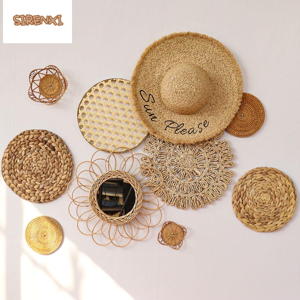 SIRENXI Boho Rattan Wall Plate