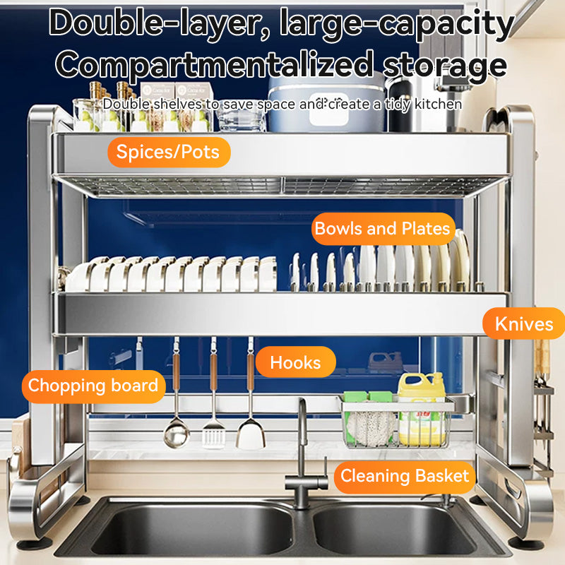 Stainless Steel Sink Dish Storage Rack