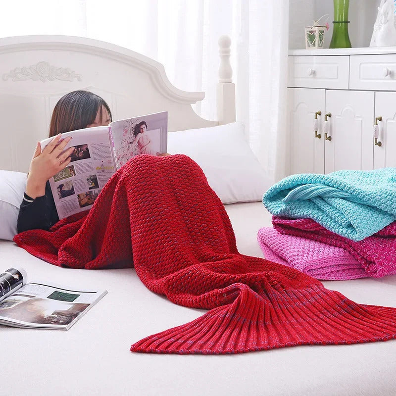 Solid Color Imitation Cashmere Mermaid Blanket