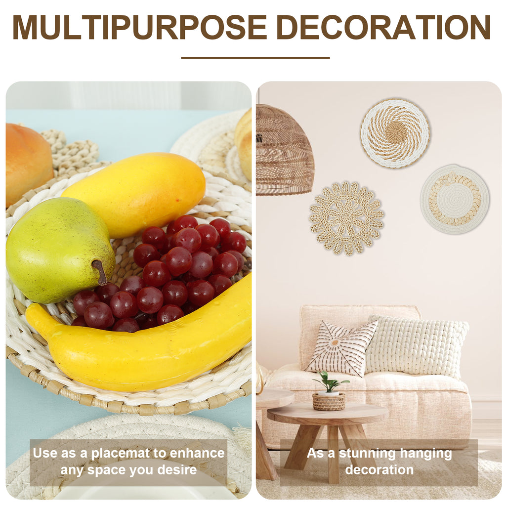 11Pcs Handmade Rattan Wall Basket Set