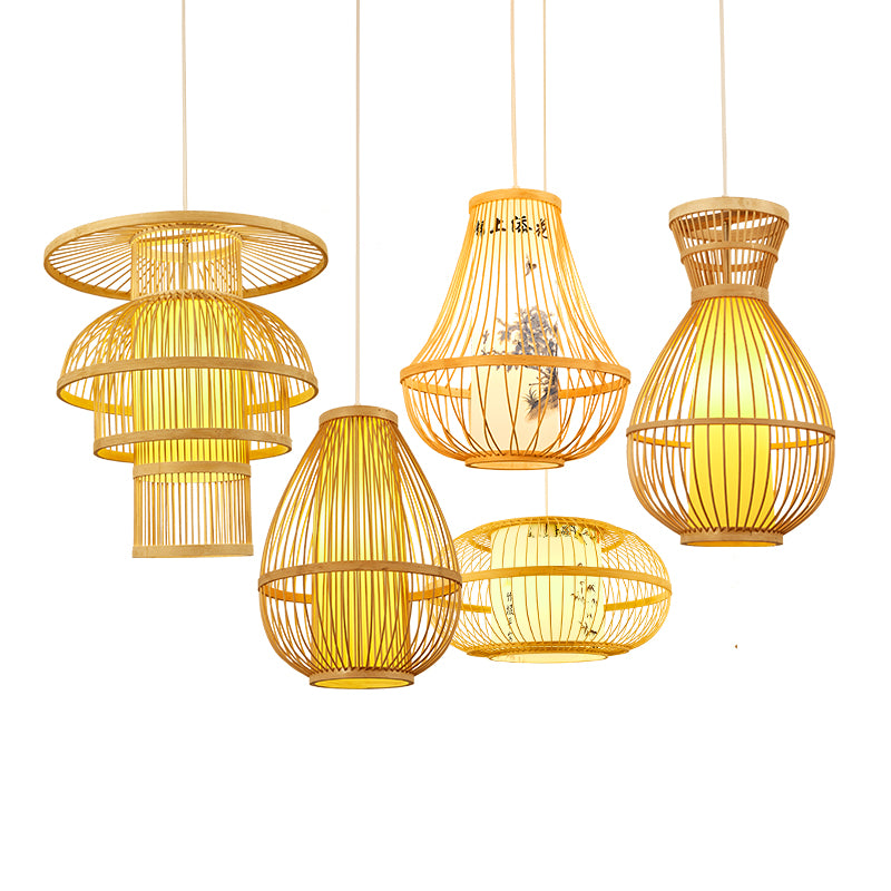SANGEJIANGREN Bamboo Rattan Pendant Light