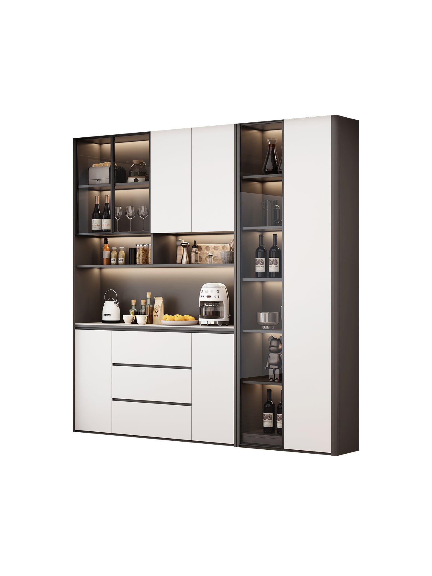 Simple Curved Large Capacity Custom Sideboard