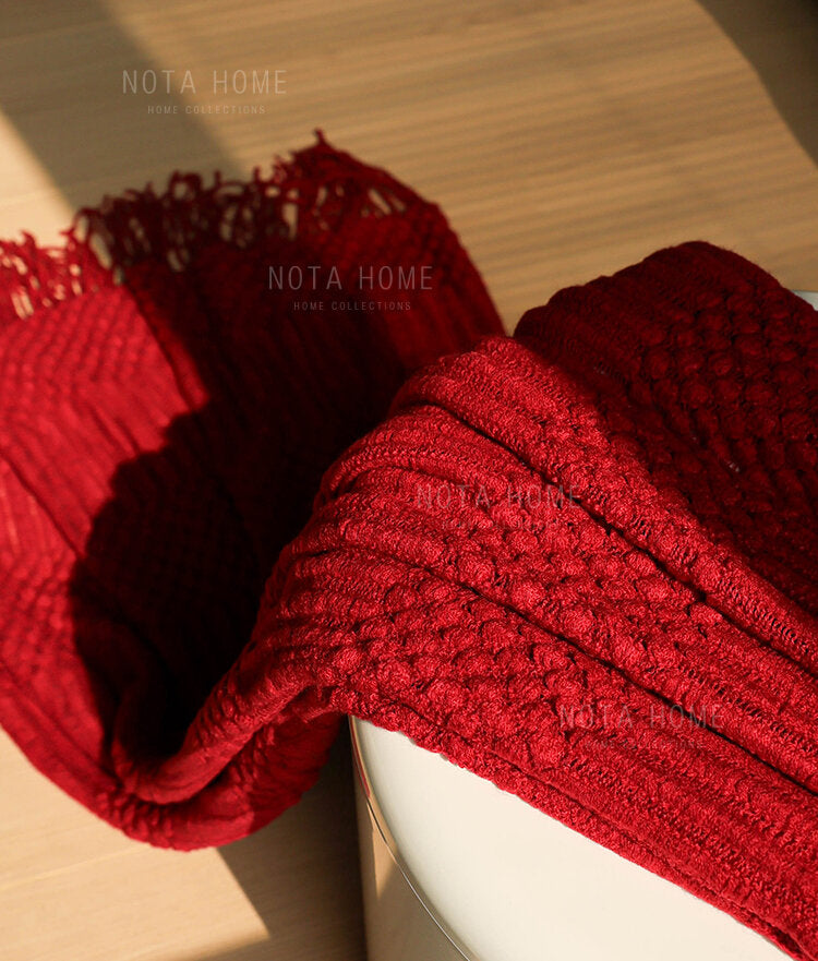 Red Festive Wool Blanket