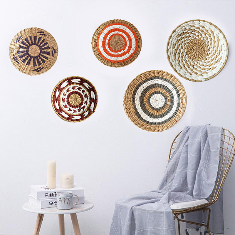 Boho Rattan Wall Hanging Plates