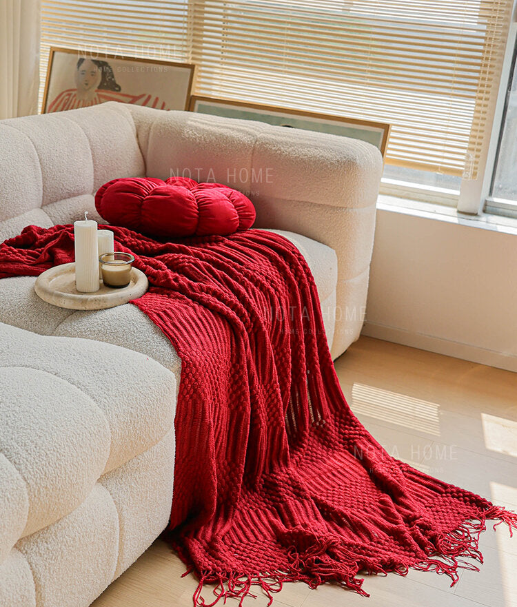 Red Festive Wool Blanket