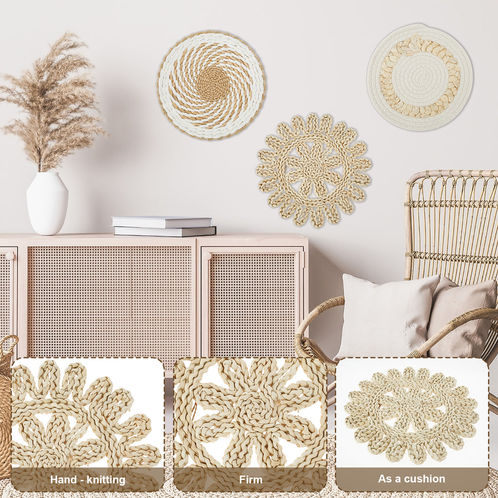 11Pcs Handmade Rattan Wall Basket Set