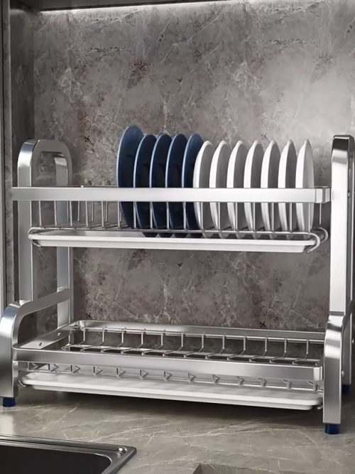 3-Tier 304 Stainless Steel Dish Rack