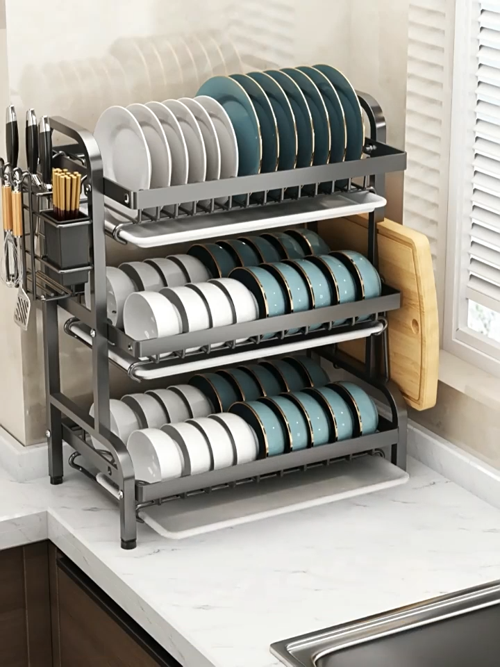 Multifunction Stainless Steel Dish Storage Rack
