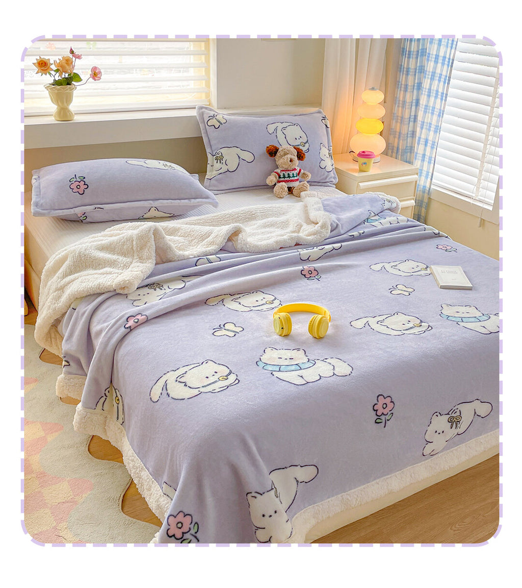 YANXI Thick Milk Wool Sheepskin Blanket