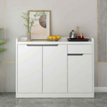 MUHUASHA Modern Marble Wood Sideboard Cabinet