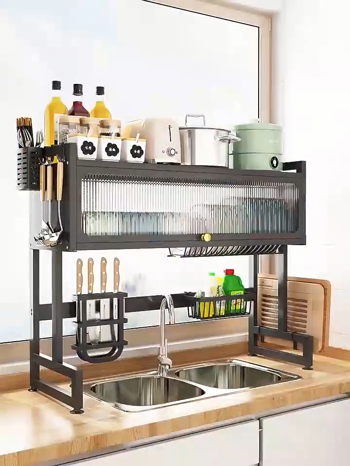Dustproof Stainless Steel Kitchen Dish Rack