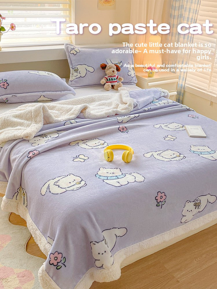 YANXI Thick Milk Wool Sheepskin Blanket