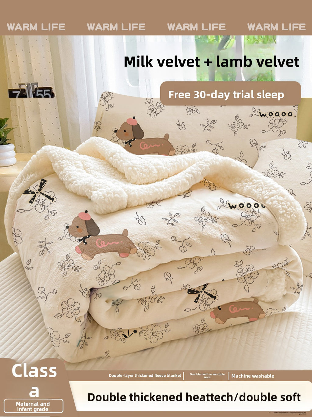 YANYANGTIAN Thick Lamb Wool Aircon Blanket