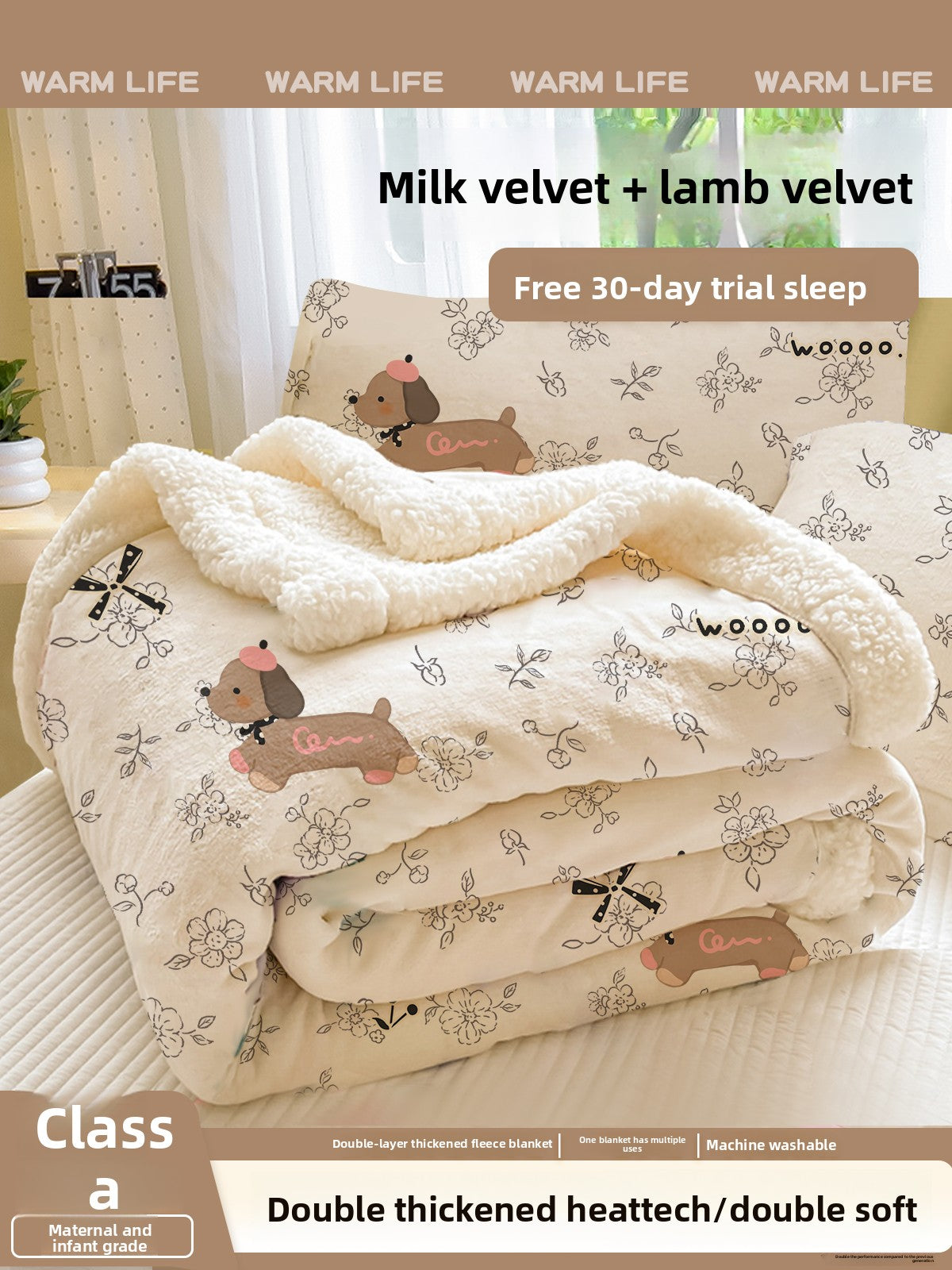 YANYANGTIAN Thick Lamb Wool Aircon Blanket