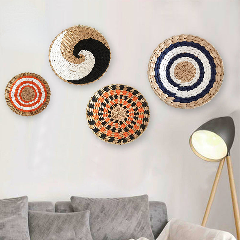 Boho Rattan Wall Hanging Plates