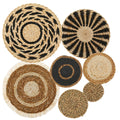 7 Pack Boho Rattan Wall Basket Set