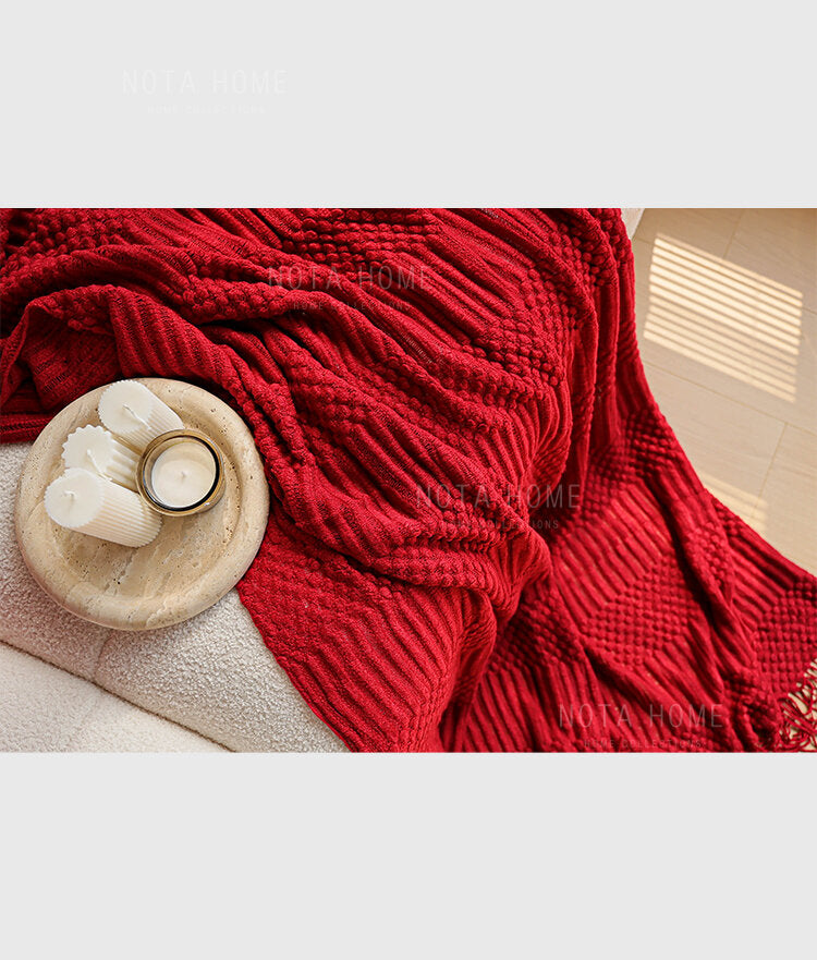 Red Festive Wool Blanket