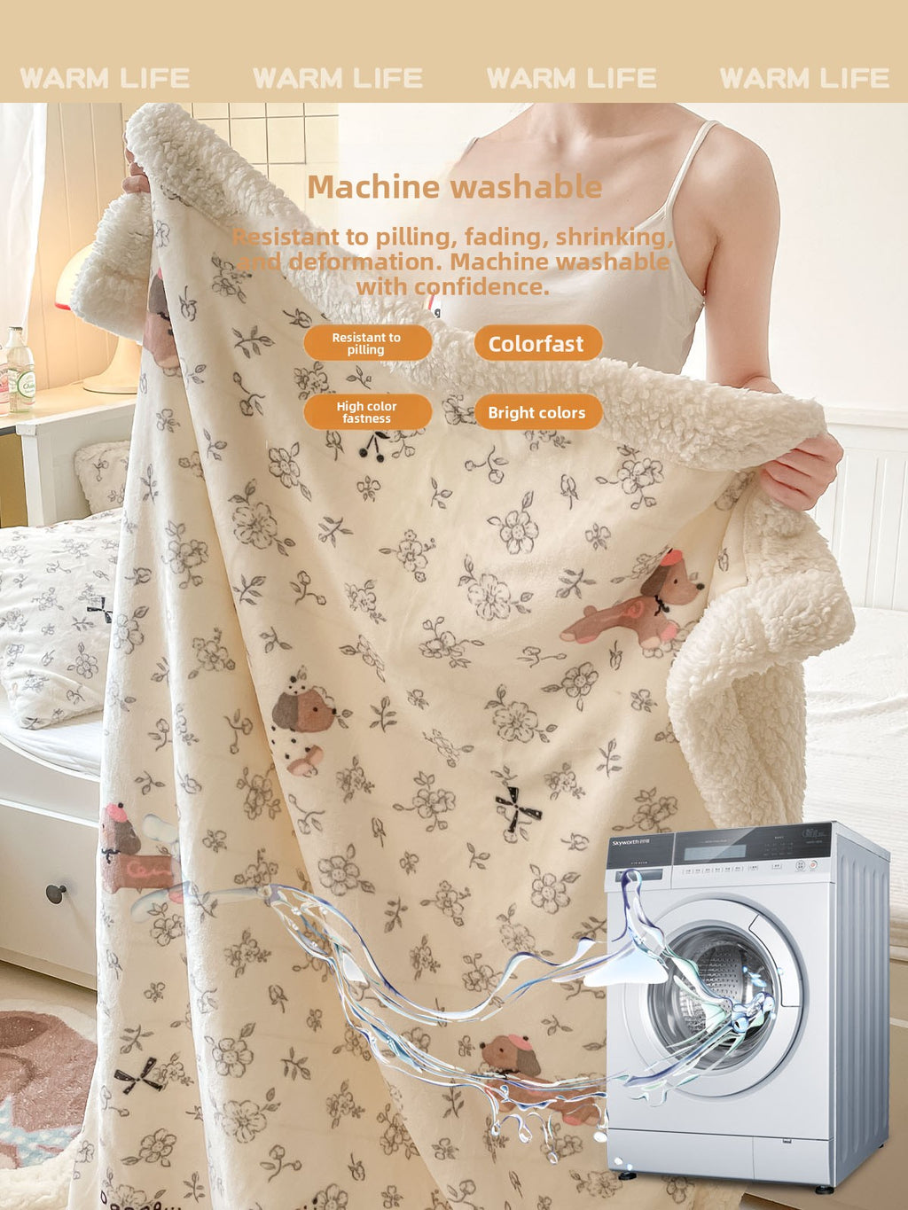 YANYANGTIAN Thick Lamb Wool Aircon Blanket