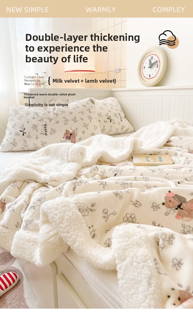 YANYANGTIAN Thick Lamb Wool Aircon Blanket