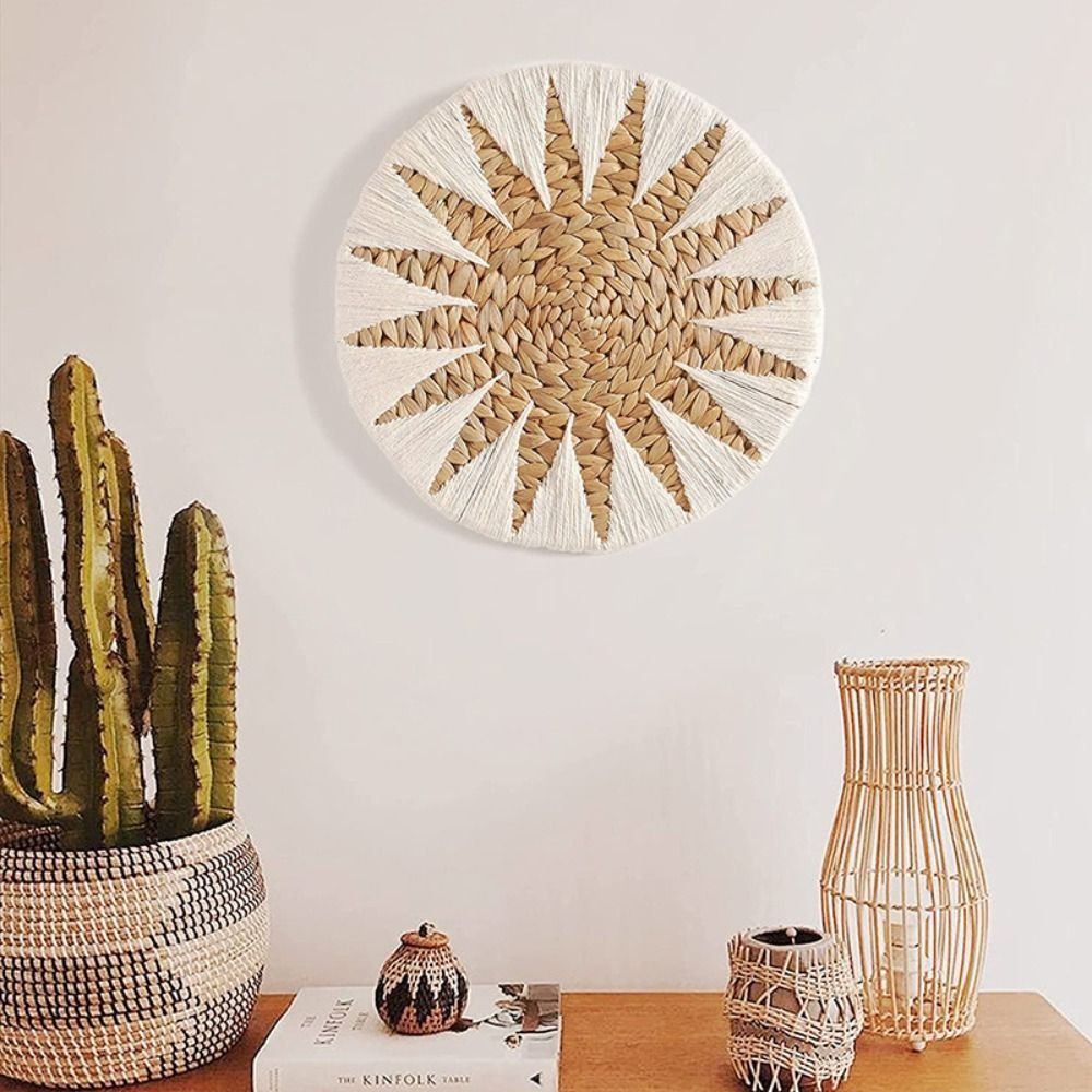 SIRENXI Boho Rattan Wall Plate