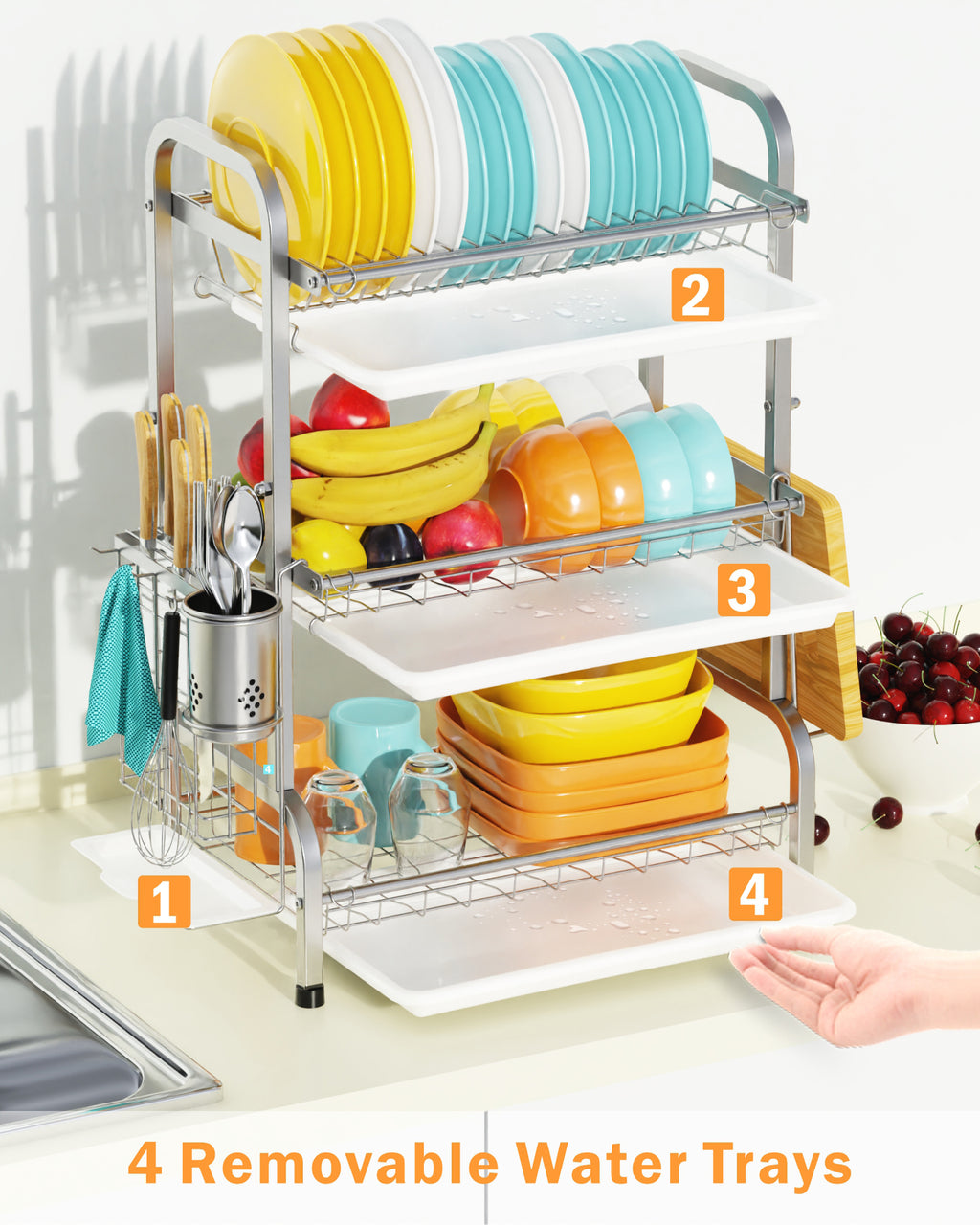 GSlife 304 Stainless Steel Multi-Tier Dish Rack